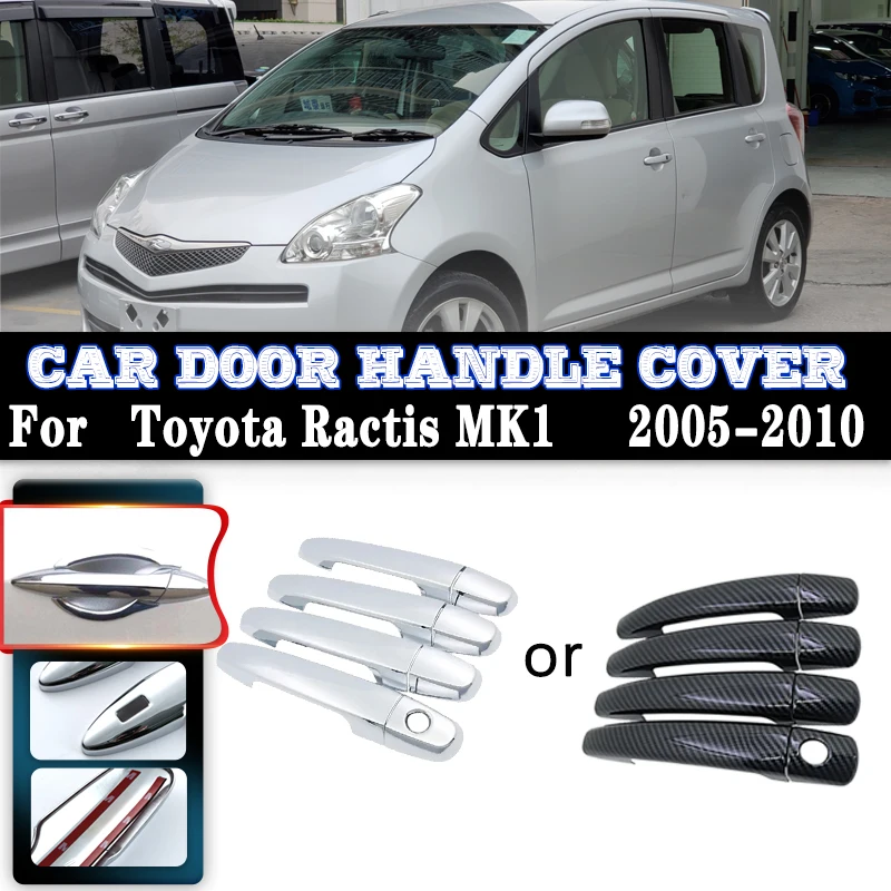 Pre Toyota ractis MK1 XP100 2005 ~ 2010 ABS CAR CURIBRE RANECK alebo Chrome Gloss Dvere Rucker Covers Sets