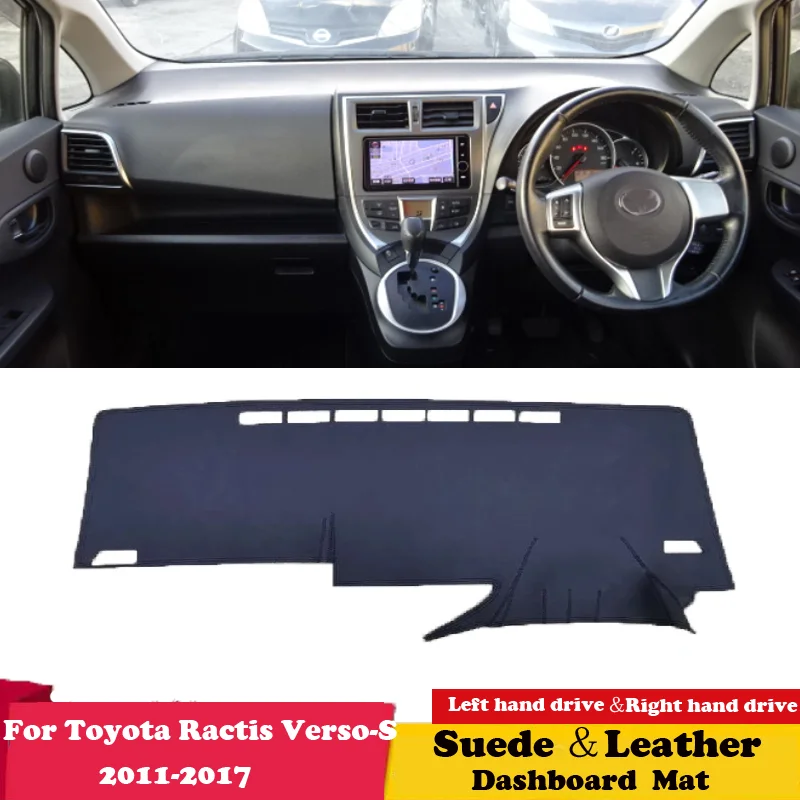 Pre Toyota Ractis Verso-S Subaru Trezia XP120 2011-2017 Suede Leather Dashmat Dashboard Dash doska Dash Mat Karpet Príslušenstvo