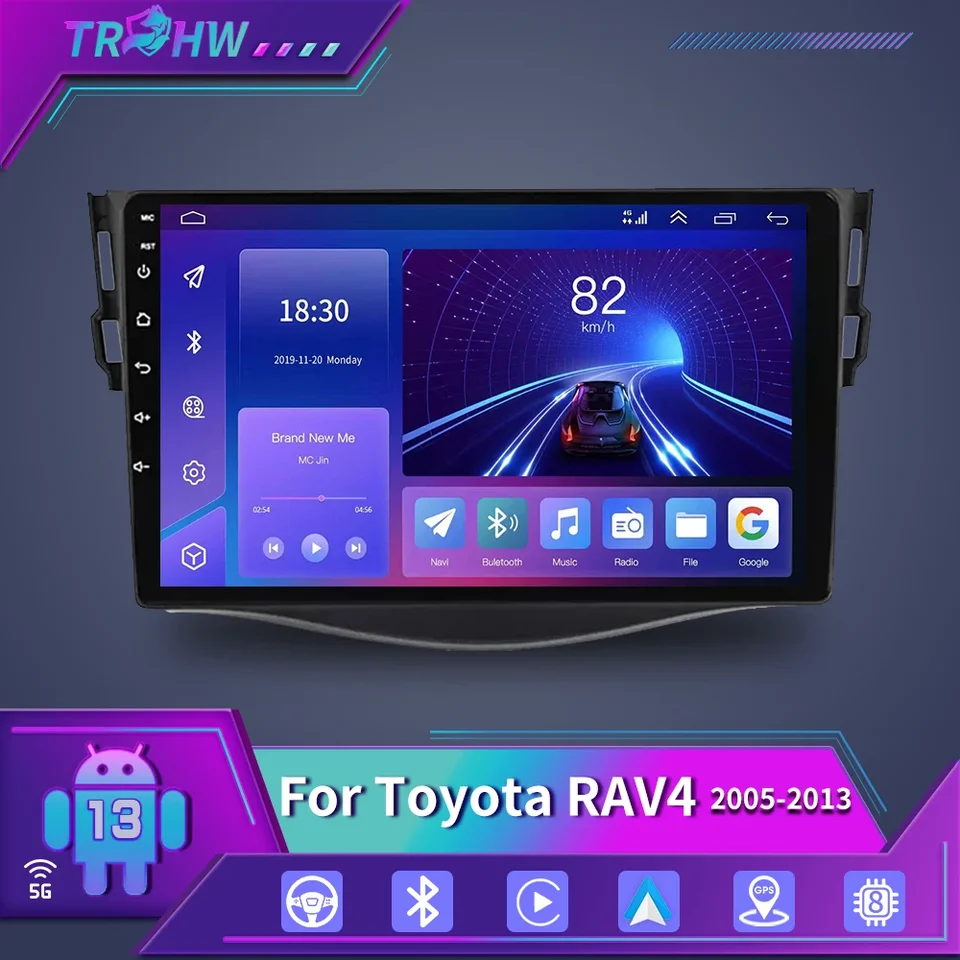 Pre Toyota Rav4 Rav 4 2005-2013 Multimediálny hráč 2Din CarPlay DSP Navigation GPS 4G Čistý wifi stereofónny DVD