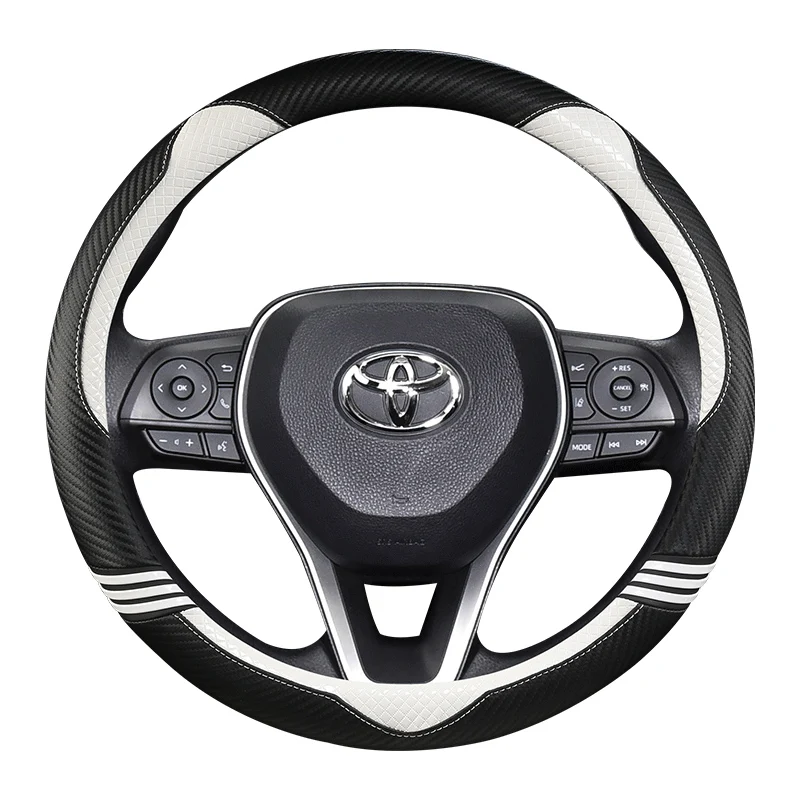 Pre Toyota Rav4 Wildlander Rav4 le Awd GTQ6440 Cover na volant Cover Cover Uhlíkové vlákno +kožené protišmykové automatické príslušenstvo