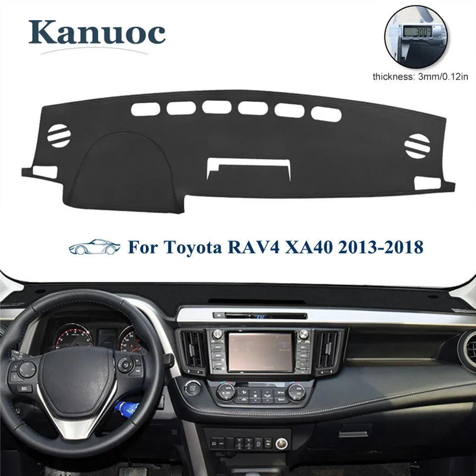 Pre Toyota RAV4 XA40 2013 2014 2015 2016 2017 2018 2018 Dashboard Cover Pad Car Kožená slnečná slnečnica Mat
