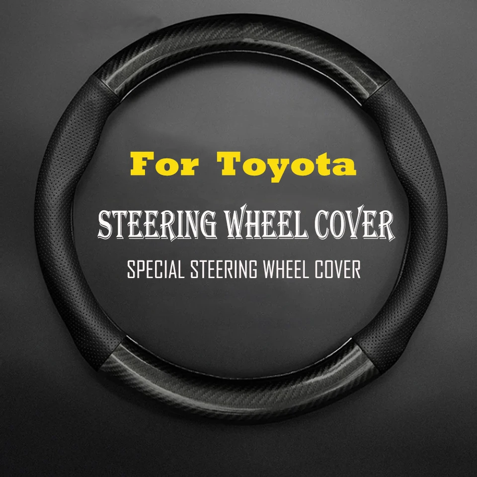 Pre toyota uhlíkové vlákno kožené auto na volant Cover Fit Camry Wish chr Celica Vitz Highlander Yaris Rav4 Corolla 86 Reiz