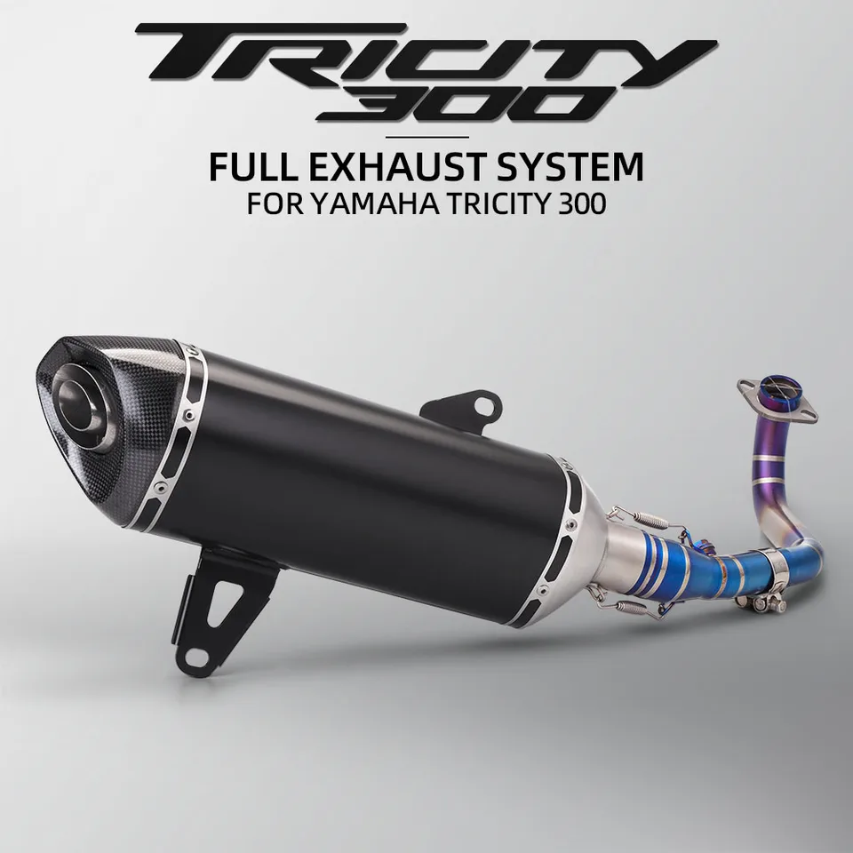 Pre Tricita 300 Tricity300 Plné motocykle výfukové výfukové vlákno Systém tlmiča Titánu Titán zliatiny Front Link Escape Moto Modify