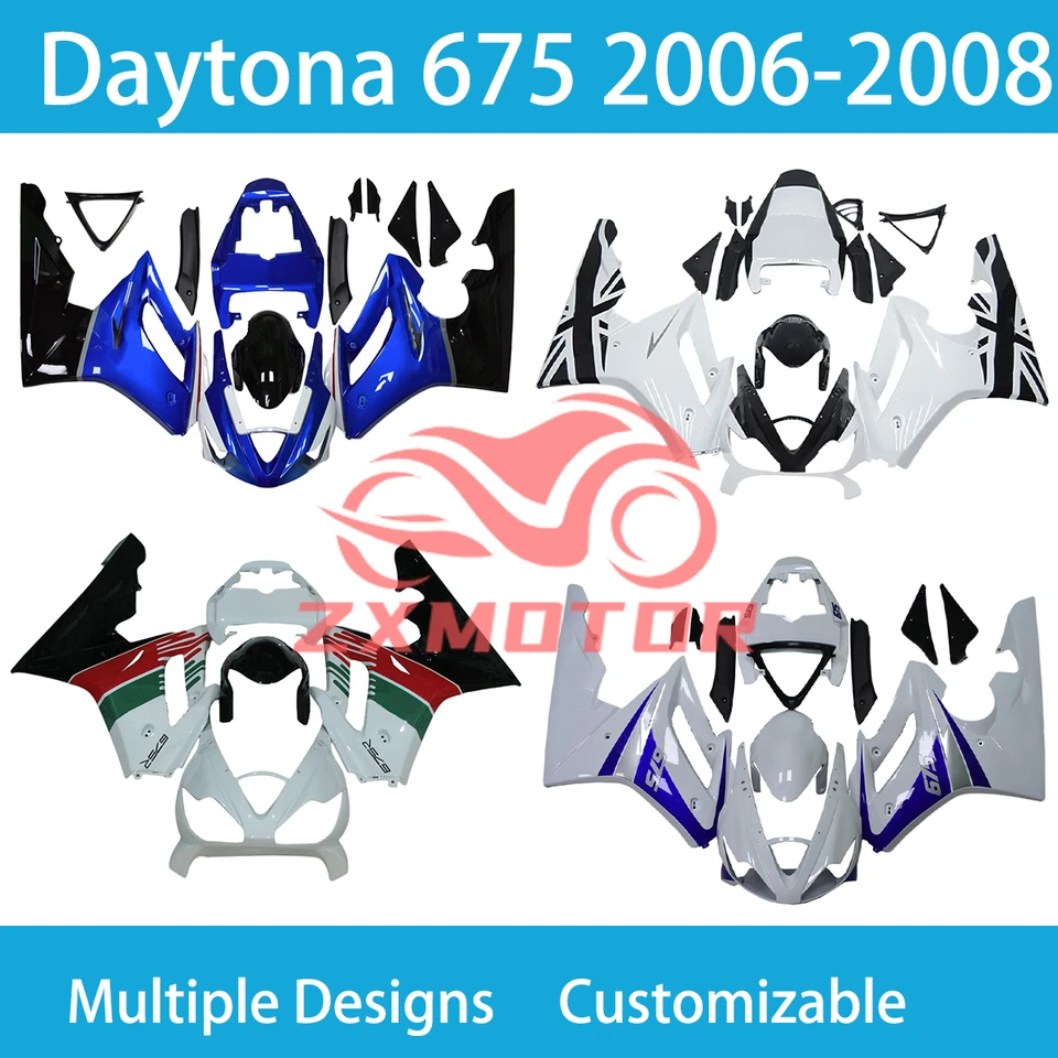 Pre Triumph Daytona 675 2006 2007 2008 Súprava Aftermarket Fairing 06 07 08 Motocyklové preteky Prispôsobené kapotážou telesnej časti shellu
