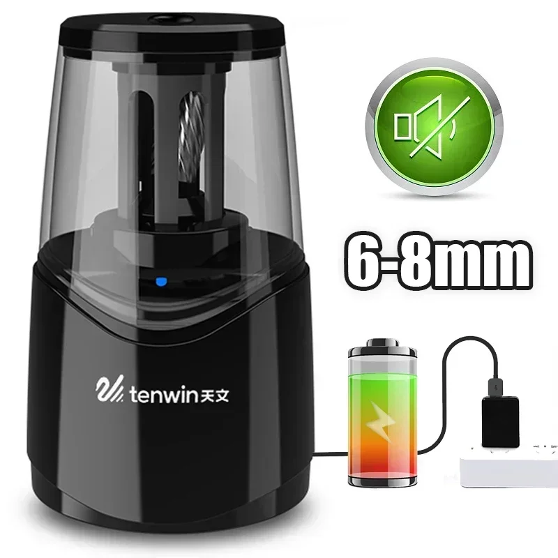 Pre USB Doprava s nabíjateľnými ceruzkovými hlukmi nízkymi poloautomatickými dodávkami bezplatného orezávača 6-8 mm areál Tenwin
