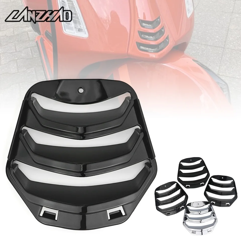 Pre Vespa GTS / Super 125 300 2023 Kryt rohov vložka Grill Cover ABS Gloss / Matte Black Chrome Carbar Wining Príslušenstvo
