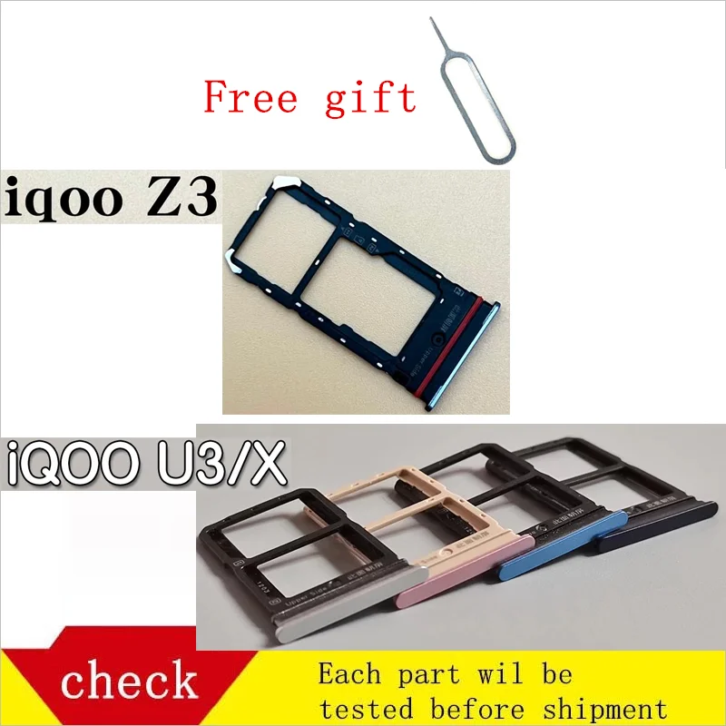 Pre Vivo IQOO Z3 U3/U3X SIM karta SIM SIM SIM SIM Adapter slot a adaptér micro SD karty s držiteľom karty s bezplatným nástrojom na kľúče od vyhadzovania PIN