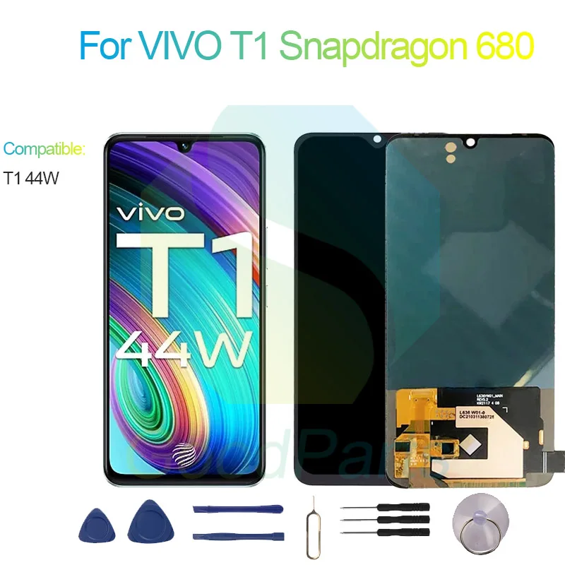 Pre Vivo T1 Snapdragon 680 Screen Display Explant 2404*1080 pre zostavu dotykovej digitalizátora LCD LCD LCD LCD