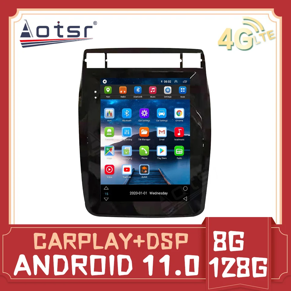 Pre VM Touareg 2011- 2017 Tesla Style Android 12 Aut Radio Player GPS Navi 360 Camera Auto Stereo Multimedia DSP CarPlay 4G LTE
