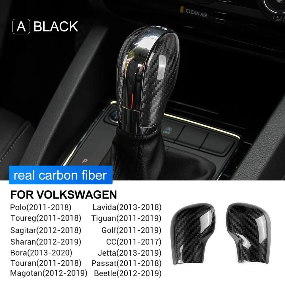 Pre Volkswagen Bettle Polo Passat CC Touran Lavida Toureg Tiguan Real Hard Carbon Cover Shift Shift Car Interiér