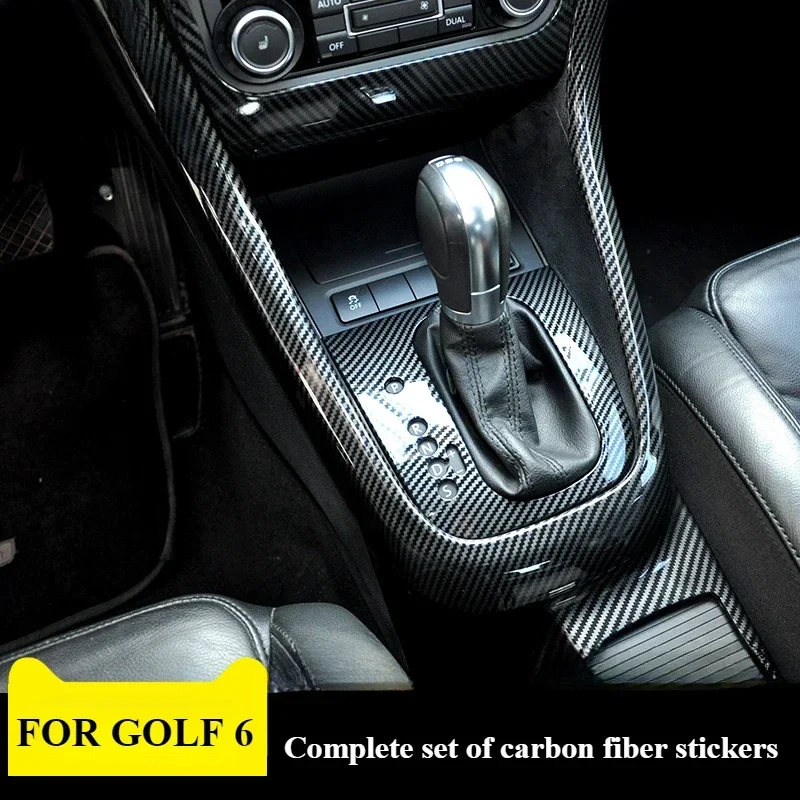 Pre Volkswagen Golf 6/GTI Interiér uhlíkových vlákien Venovaný nálepka High 6 COURT CONTROL SHIT TRIM Súprava