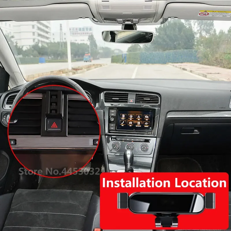 Pre Volkswagen Golf 7 7,5 MK7 2014-2020 Držiak na telefón Špeciálna pevná konzolová základňa Základná gravitácia GPS GPS Interiérové ​​príslušenstvo
