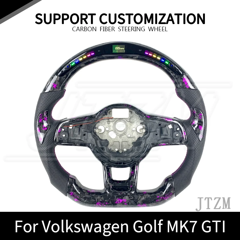 Pre Volkswagen Golf MK7 R GTI GTD LED displej Purpurové kované uhlíkové vlákno volant Path Patch 2015 2016 2017 2018 2018 2019