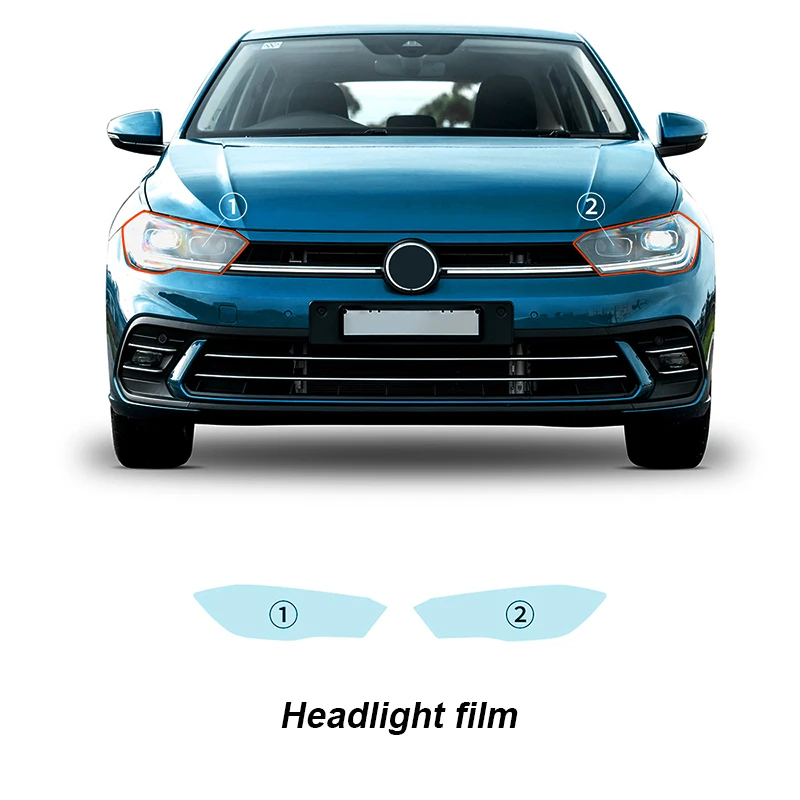 Pre Volkswagen Polo R Line 2021-2023 Zakorgradový zrkadlo Ochranné ochranné zrkadlo PPF Transpare Transpare Film 8.5mil