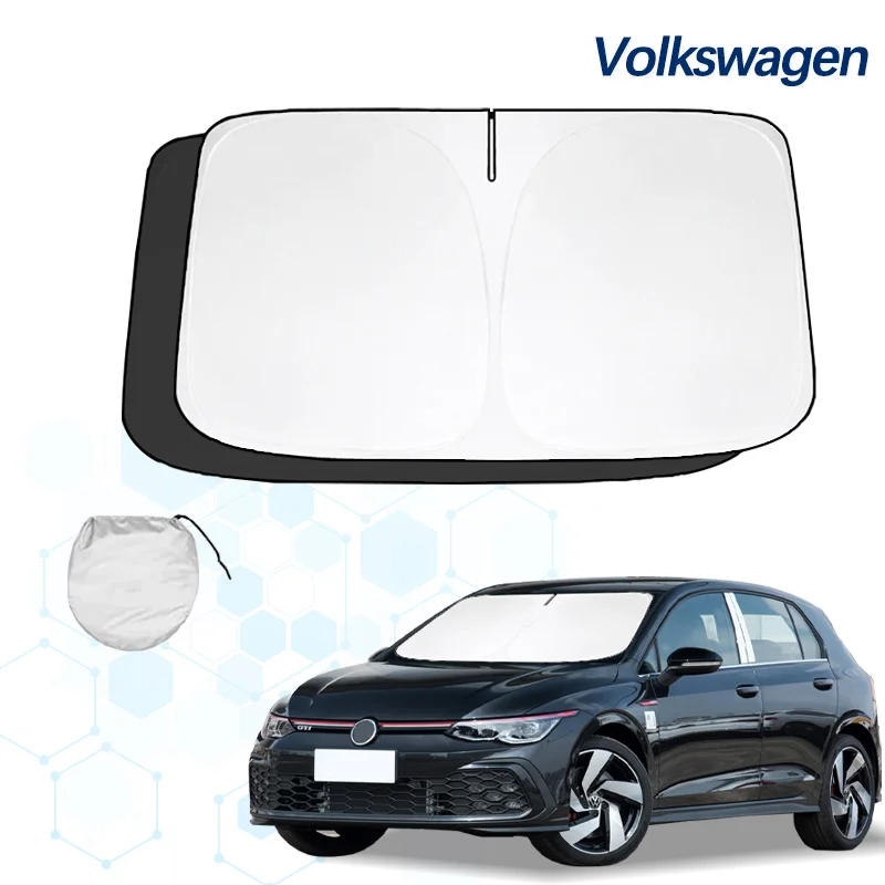 Pre Volkswagen VW Golf 2 3 4 5 6 7 Čelné sklo Sunshade Sunshade Sun Sun Ochranca Skladacie bloky UV Lúče udržiavajte automobilový chladič
