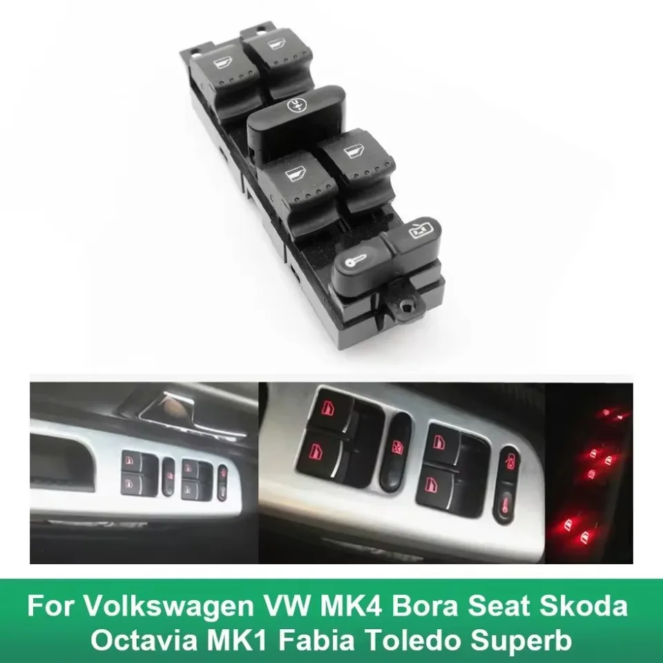 Pre Volkswagen VW Mk4 Bora sedadlo Skota Octavia Mk1 Fabia Toledo Superb okenný panel Master Control Switch 1J4959857D 1J4959857B