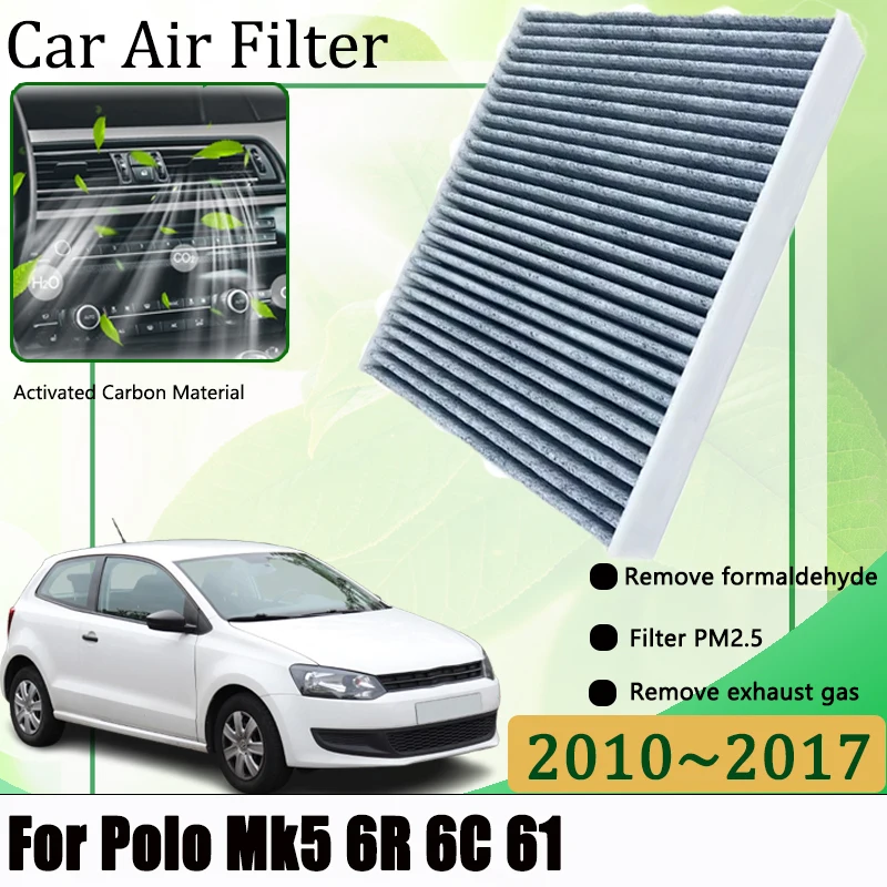 Pre Volkswagen VW Polo MK5 6R 6C 61 2010-2017 Klimatizácia filtračný kabína kondicionér Filter Automobily Filtre príslušenstvo
