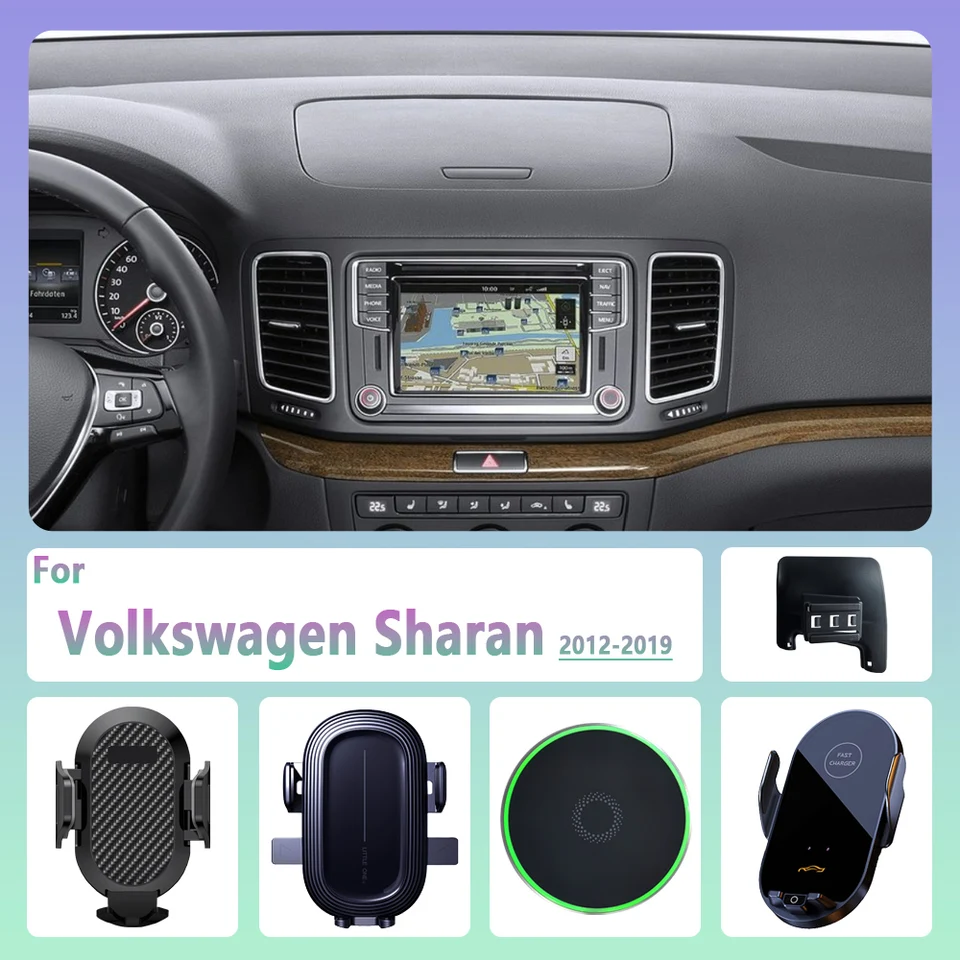 Pre Volkswagen VW Sharan 2012 2013-2019 Držiteľ telefónu automobilov bezdrôtové nabíjanie Magnetický telefón Držiteľ automobilu Magsafe Support Accessories