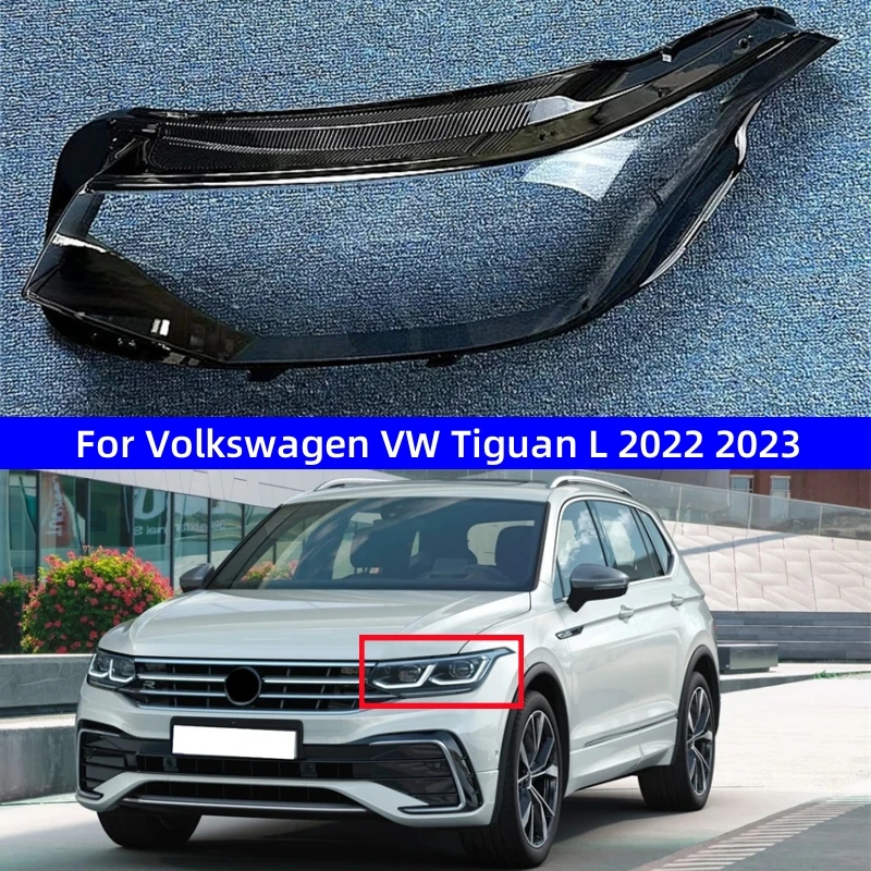 Pre Volkswagen VW Tiguan L 2022 2023 Predné lampa s priehľadným škrupinovým svetlometom krytu svetlovodná lampa Plexisk.