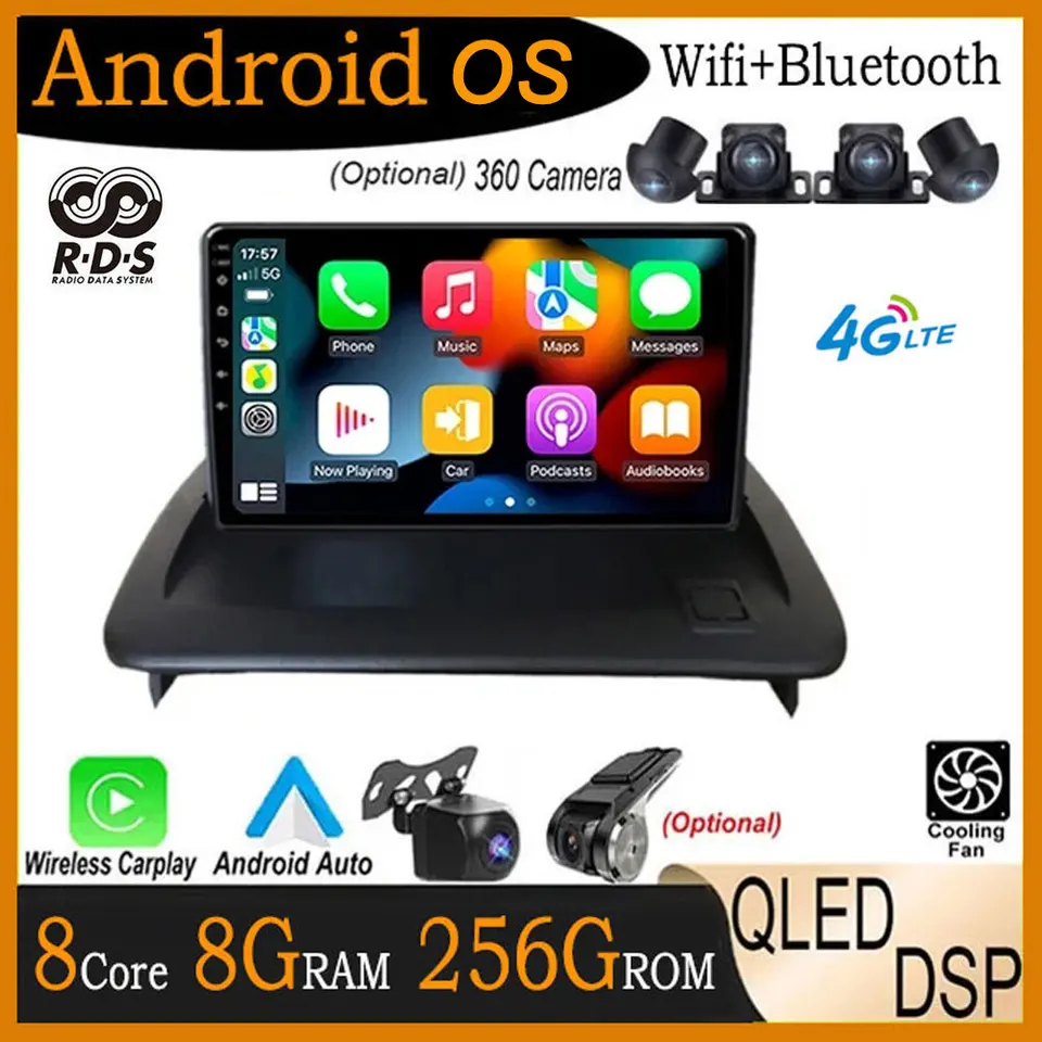 Pre Volvo C30 S40 C70 2006 - 2012 Android 14 QLED Touch Screen Video Player Radio Stereo GPS Navigation Multimedia 4G LTE