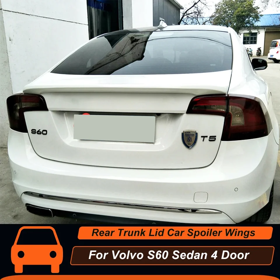 Pre Volvo S60 2011 12 13 14 15 16 17 18 19 Sedan 4 dvere zadné kmeňa veka topánok Spiler krídla pery Exteriérové ​​ladiace príslušenstvo Časti