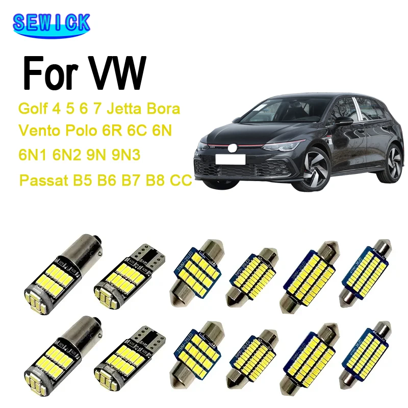 Pre VW Golf 4 5 6 7 Jetta Bora Vento Polo 6R 6C 6N 6N1 6N2 9N 9N3 Passat B5 B6 B7 B8 CC LED interiérové ​​ľahké súprav