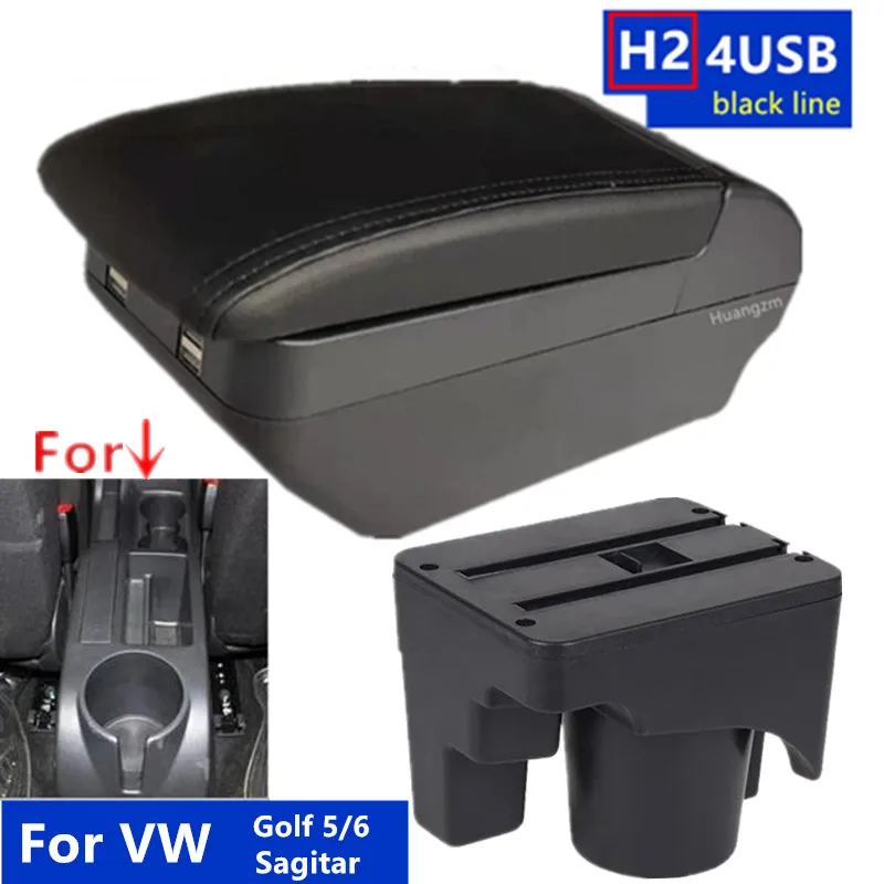 Pre VW Golf 6 Golf 5 Mk6 Mk5 Jetta 5 pre VW Sagitar 2007-2012 Interiérový lakťový lakťový krabič