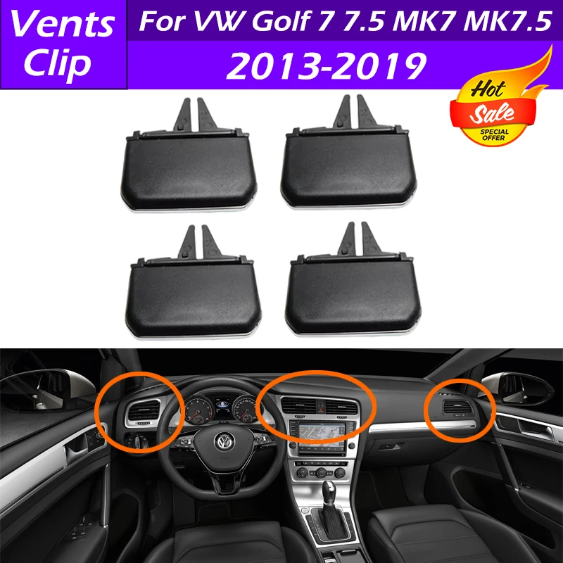 Pre VW Golf 7 7,5 Mk7 Mk7.5 2013-2019 Predná zadná prístrojová doska klimatizačného zariadenia A/C Klimatizácia Vzdiatky Klip Pick Clip Pick