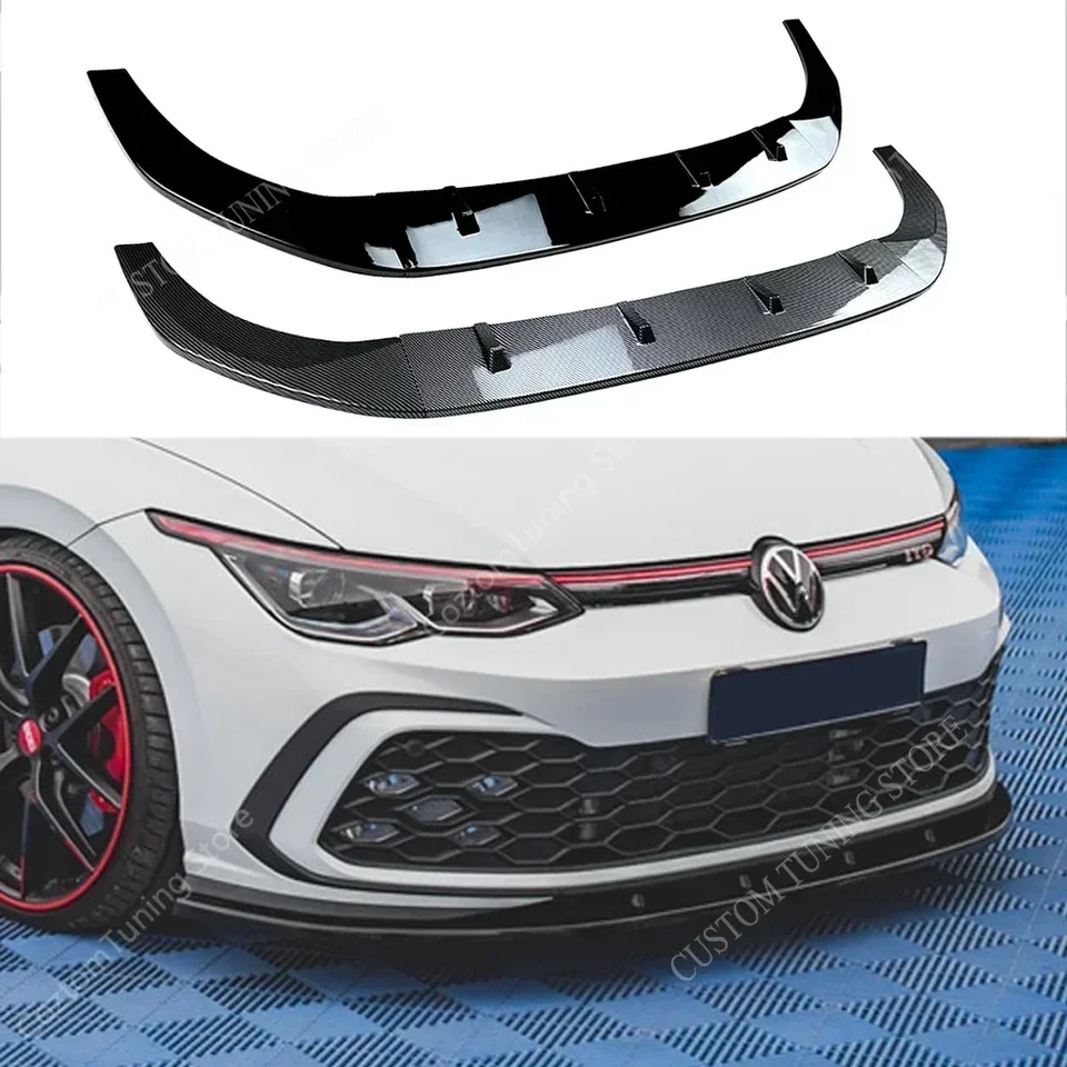Pre VW Golf MK8 3KS MAXTON STYLE PREDNÝ BUMP LIP Splitter Golf 8 GTI GTD GTE R-LINE 2020-2023 Pre-LCI BodyKits Tuning
