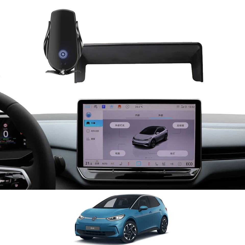 pre VW ID.3 2025 ID3 ID 3 (12.9in） Obrazovka držiaka telefónu pevná navigačná držiak Základná základňa bezdrôtových nabíjacích príslušenstiev