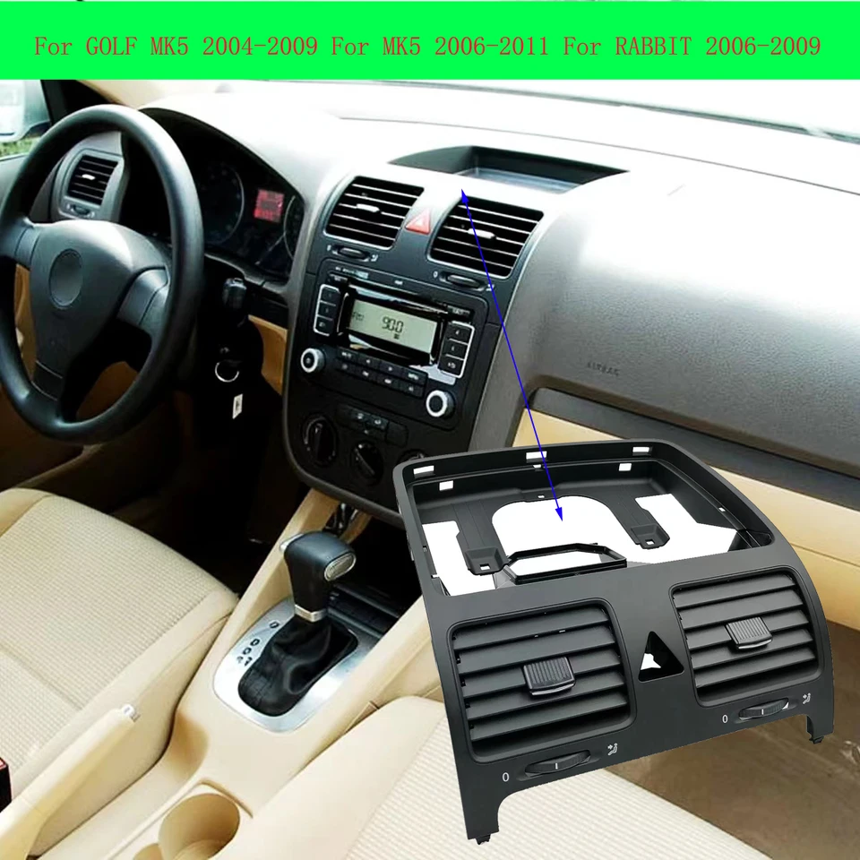 Pre VW Jetta MK5 Golf 5 Rabbit Black Dash Board Auto príslušenstvo vzduchový výstup 1K0819728 1K0819703 1K0819704 1K0819203
