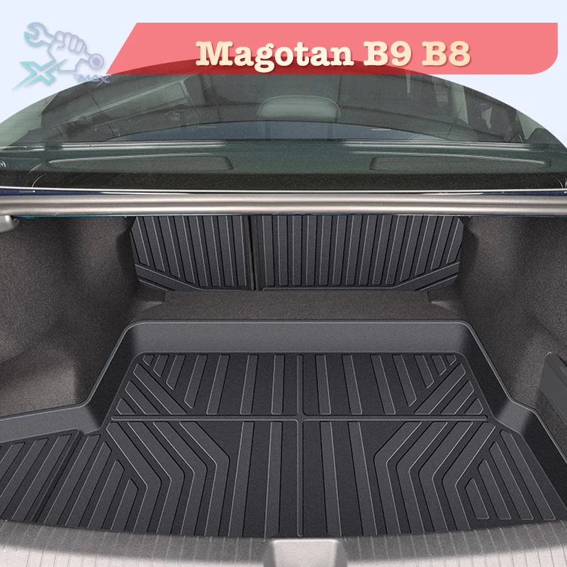 Pre VW Magotan B9 B8 2017-2025 TPE Custom Fit Car Trunk Mat Celá sezóna Celú sezónu nákladný rohož 3D tvarovaný laser meraný kmeňový kmeň