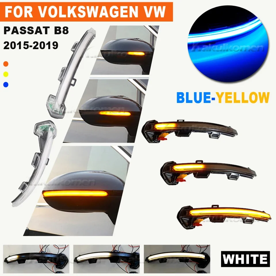 Pre VW Passat B8 Arteon 2015 2016 2017 2018 2019 2ks Dynamický LED dióda LED Turve Signál Indikátor spätného zrkadla blinker