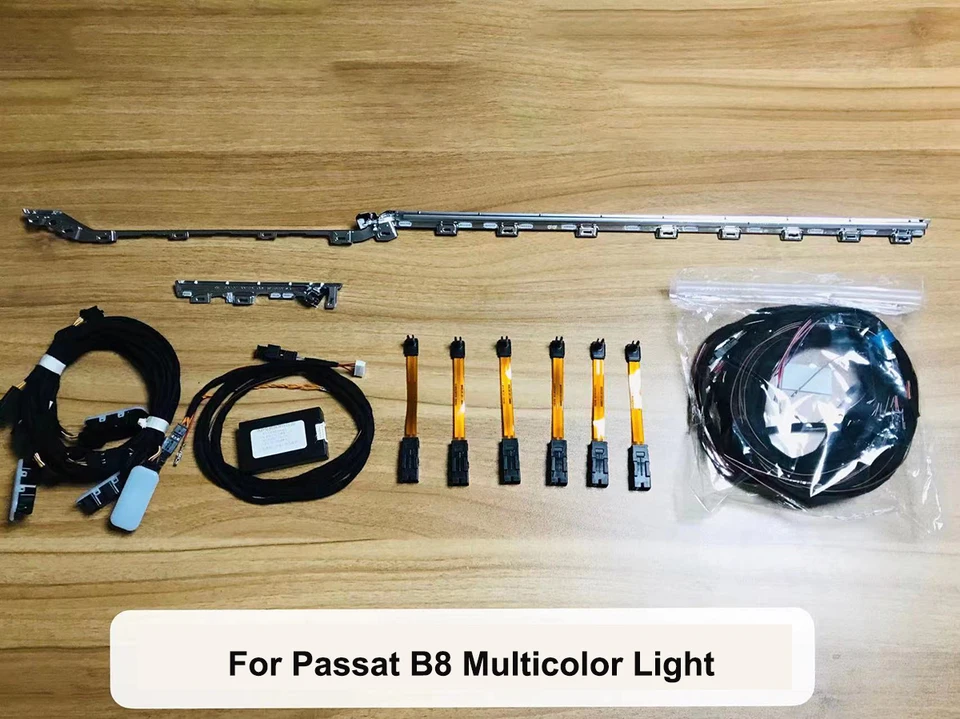 Pre VW Passat B8 viac farebná atmosféra svetlá Dashboard Dvere Light Bar Footwell Svetlo s káblovými zväzkom