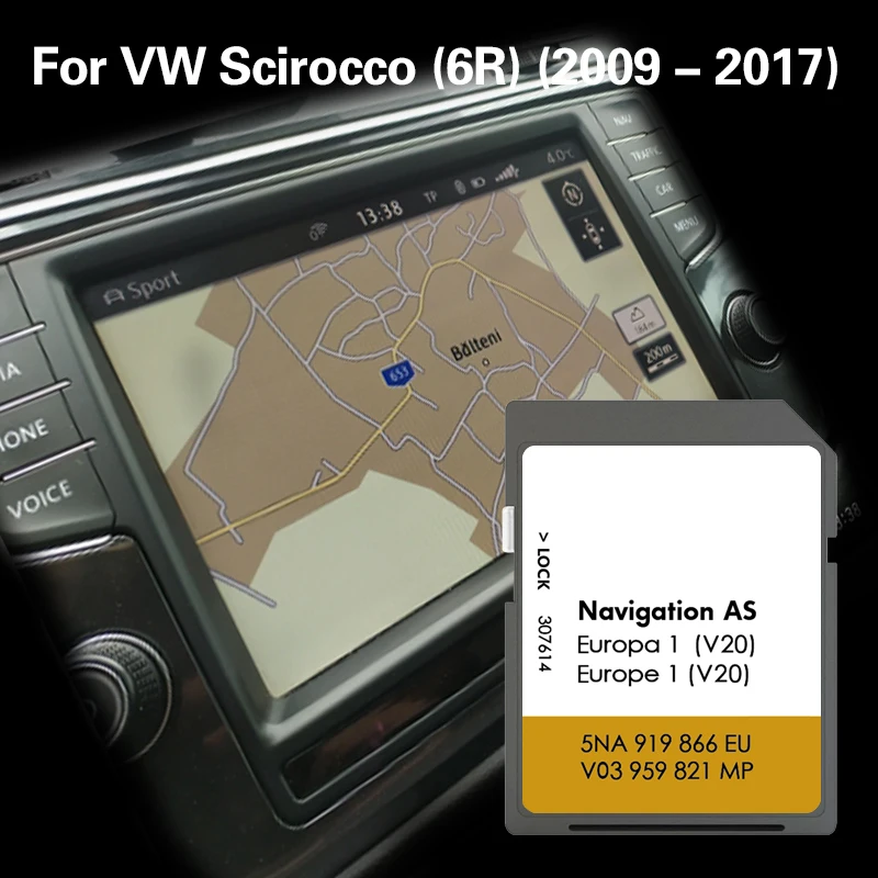 pre VW Scirocco od roku 2015 32 GB 5NA919866EU mapa Sat Nav GPS Nová verzia Belgicko Dánsko Chorvátsko Car SD Card