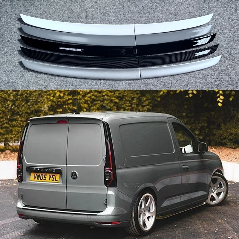 Pre VW Volkswagen Caddy MK5 2020 až 2024 Up Zadný spojler strešné krídlo na pery pomocou lesklého čierneho uhlíkového vlákna vysokokvalitné ABS ABS