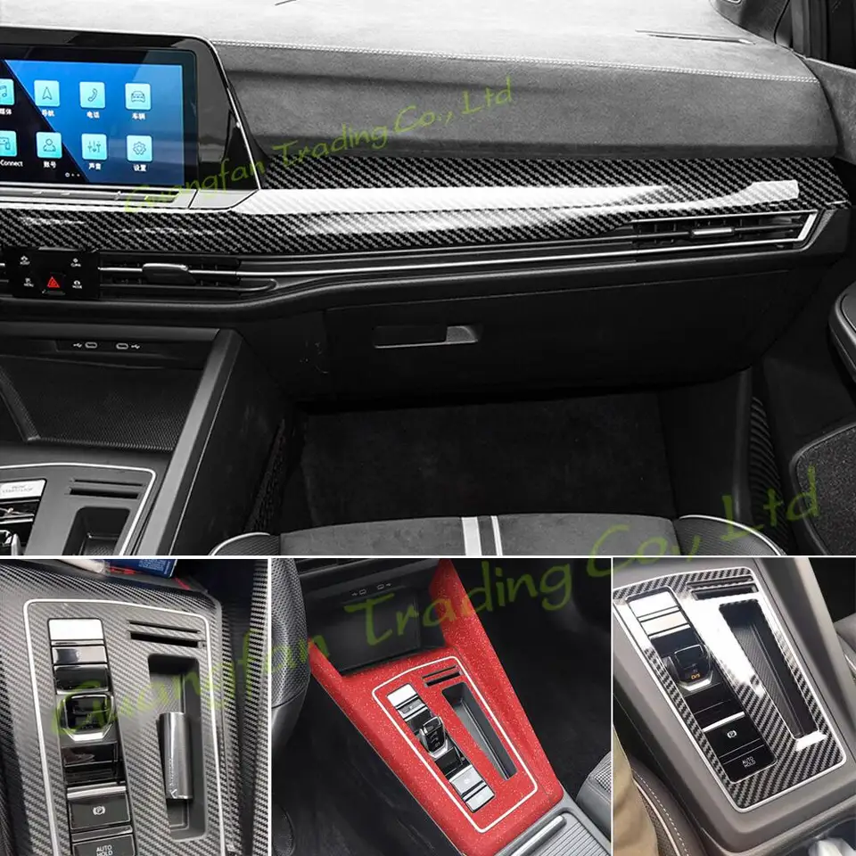 Pre VW Volkswagen Golf 8 MK8 2020-2023 5D Vnútorné črevné krytiny vozidla Cover Cover Inter Cover Interiérové ​​nálepky Dekoratívne diely Doplnky dielov