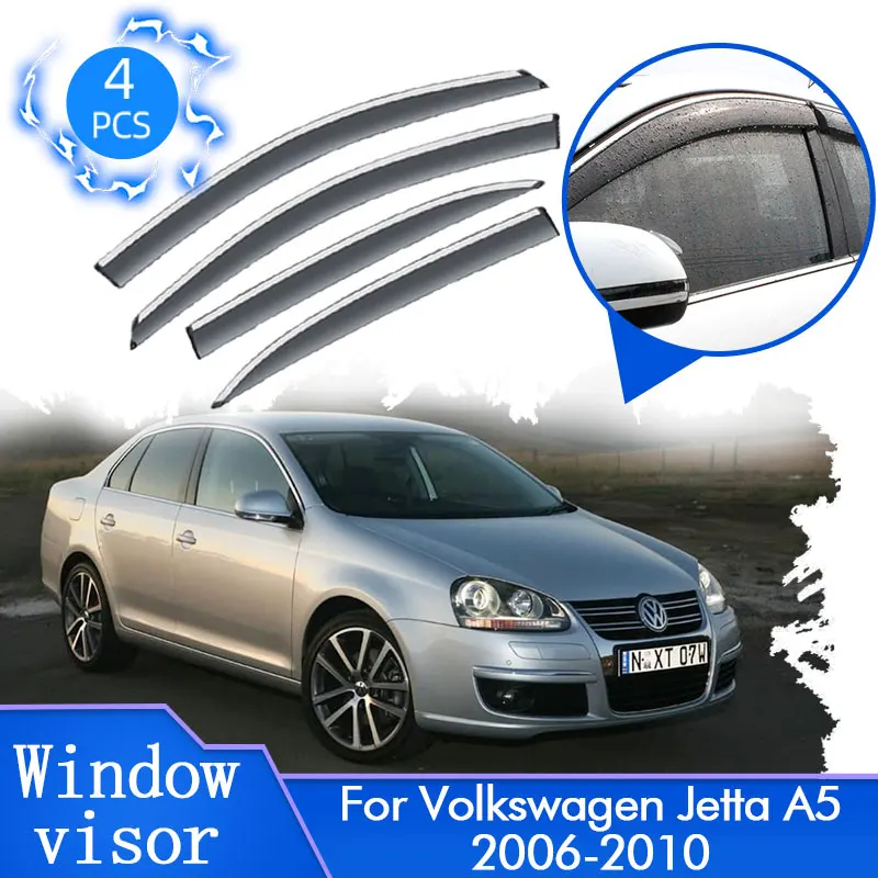 Pre VW Volkswagen Jetta A5 Vento Bora Gli 2006 2007 2008 2009 2010 2010 Visk Windows Visks Deflectors Ochrana