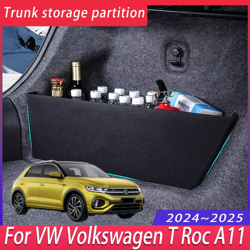 Pre VW Volkswagen T ROC A11 2024 ~ 2025 Zahustenie kmeňa automobilu Multifunkčné úložisko Automatické interiérové ​​príslušenstvo