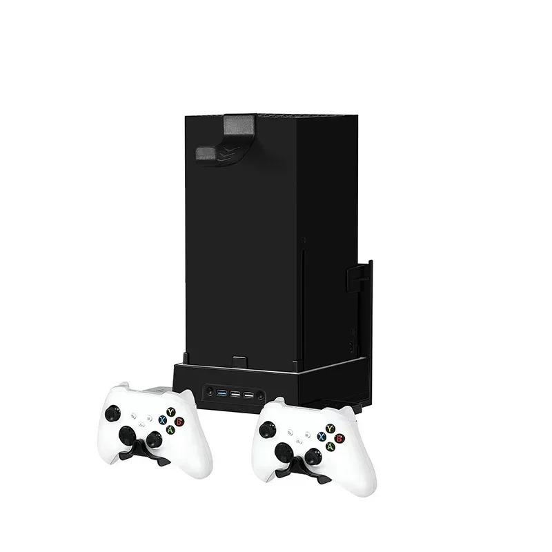 Pre Xbox Series X Wall Mount Bracket Stond s 3 USB rozhrania hostiteľský stojan na stojan Easy Inštalácia Stlmiteľné príslušenstvo pre stolné počítače