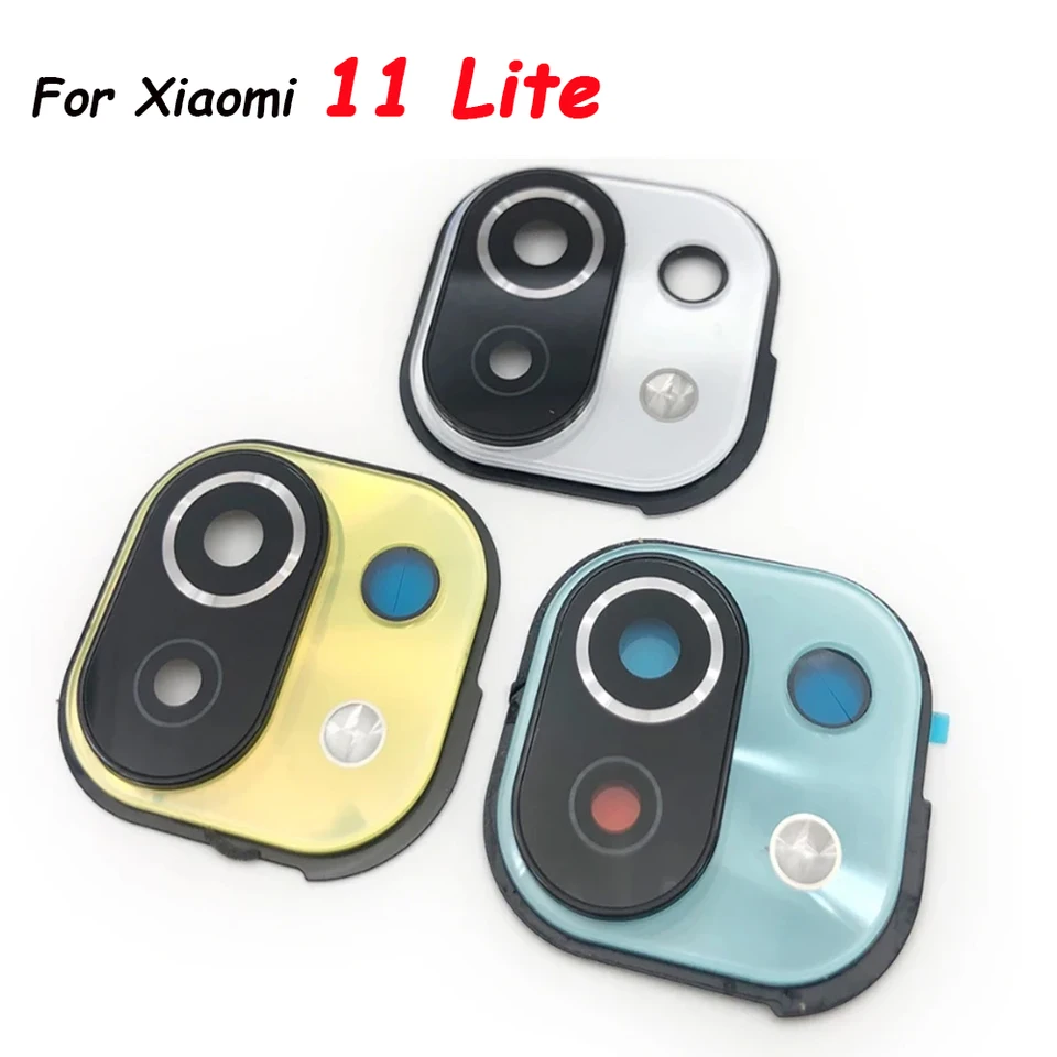 Pre Xiaomi 11 Lite Cousing zadná zadná sklenená šošovka s krycím rámom s nálepkou pre Xiaomi 11 Lite