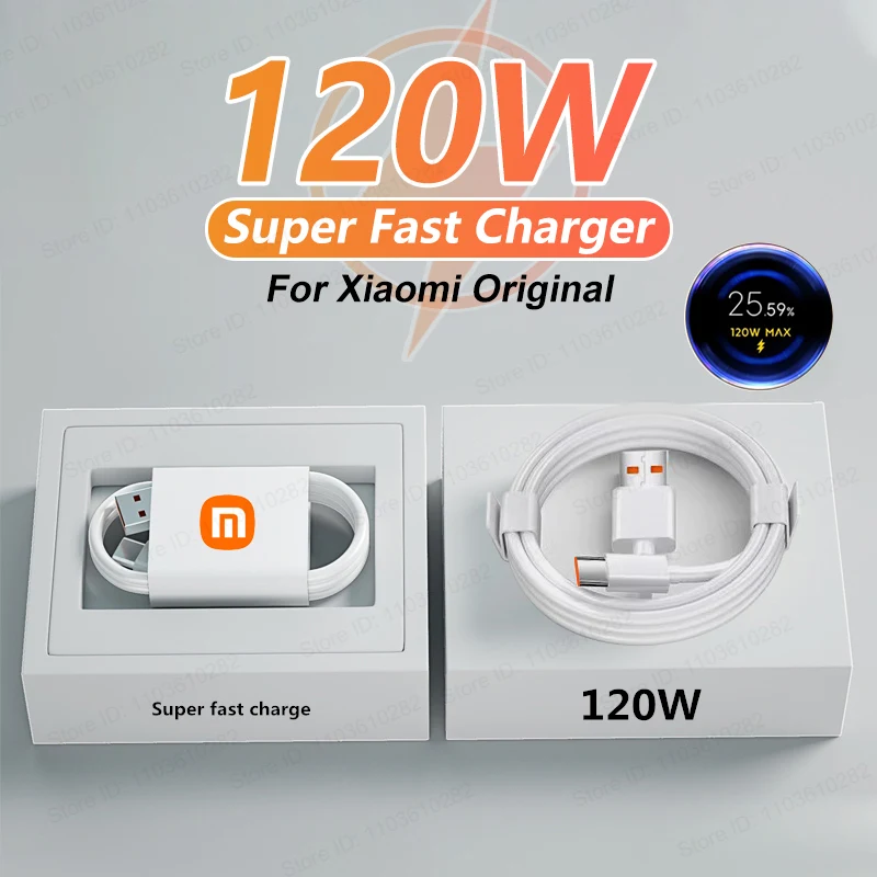 Pre Xiaomi 120W Max USB Super rýchle nabíjanie kábla Xiaomi Redmi Mi 9 10 11 12 13 14 7 8 USB TYP C TYP C PALLER ACLEFORS