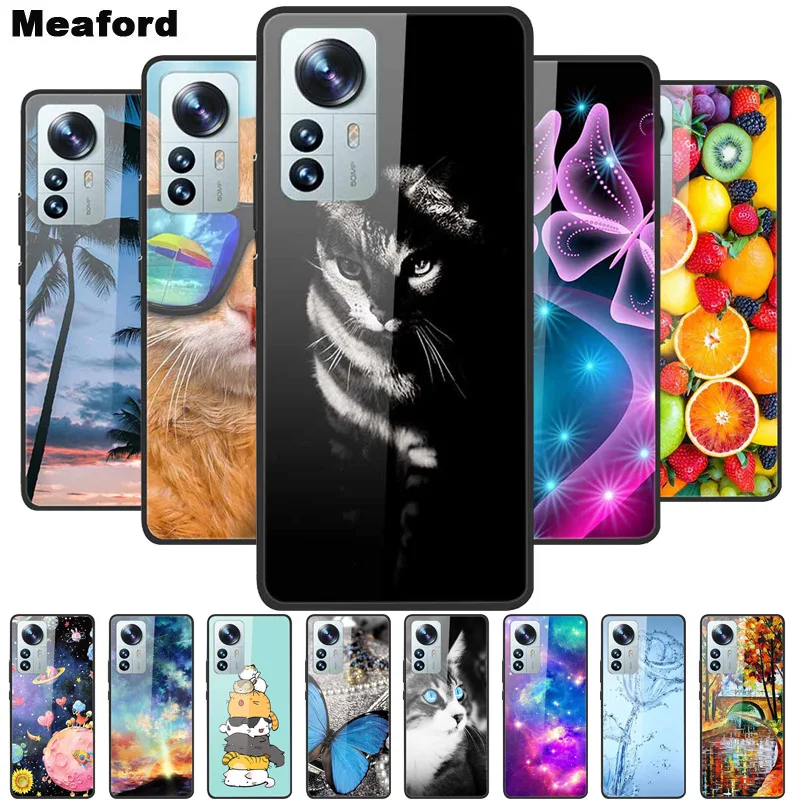Pre Xiaomi 12x 12 Pro 5G Lite Case Marble Temped Glass Hard zadný kryt pre Xiaomi Mi 12 Pro Mi12 x Pasy PABELE 12PRO Fundas