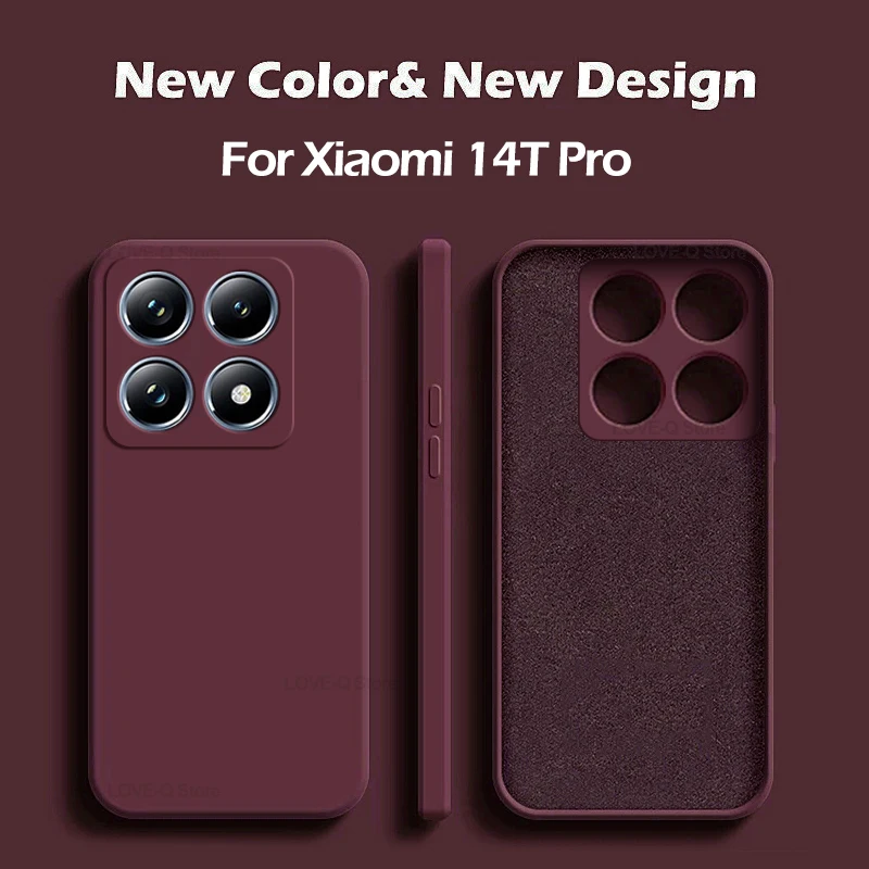 Pre Xiaomi 14T Pro Case Pôvodné kvapaliny Silikónový telefón pre Xiaomi Mi 14t Mi14t Pro Mi 14 T Pro Shock odolný ochranný kryt