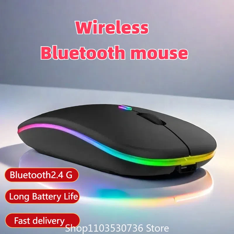 Pre Xiaomi Bluetooth Mouse Nabíjateľný duálny režim DPI nastaviteľný tichý bezdrôtový ergonomický ergonomický LED Kancel