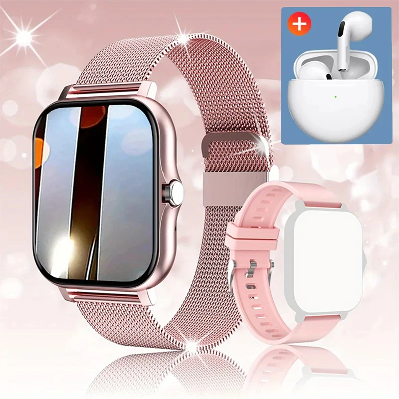 Pre Xiaomi hodinky PK AmazFit Y13 Smart Watch Men Mulle Sports Health Monitor GPS AMOLED BT Call Smartwatch Women+slúchadlá