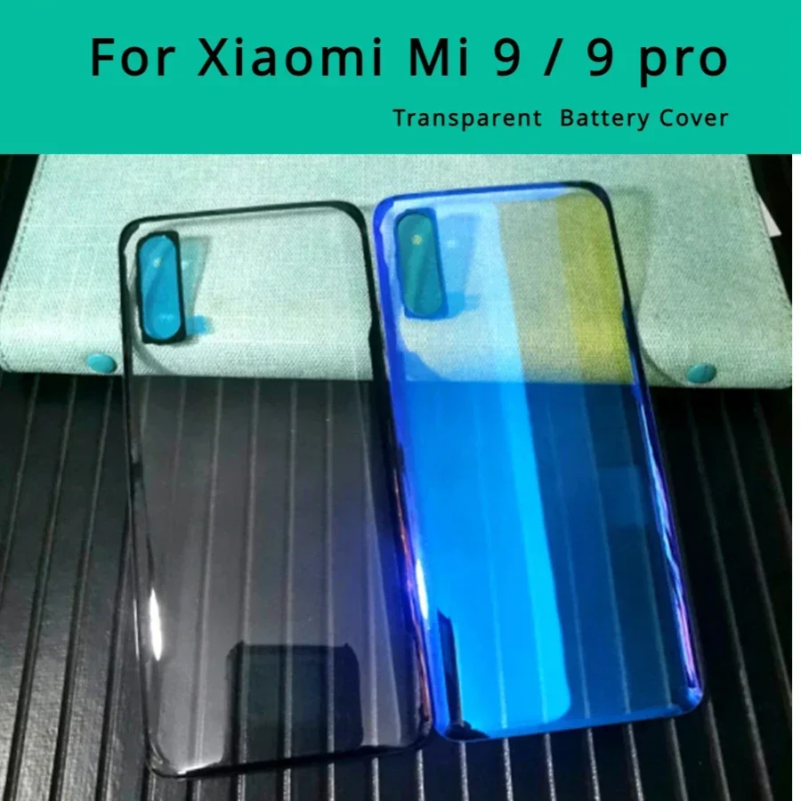 Pre Xiaomi Mi 9 Pro Plne priehľadný sklenený kryt batérie pre batériu pre Xiaomi 9 Mi9 PRO Zadné puzdro Opravy dverí Opravy dverí