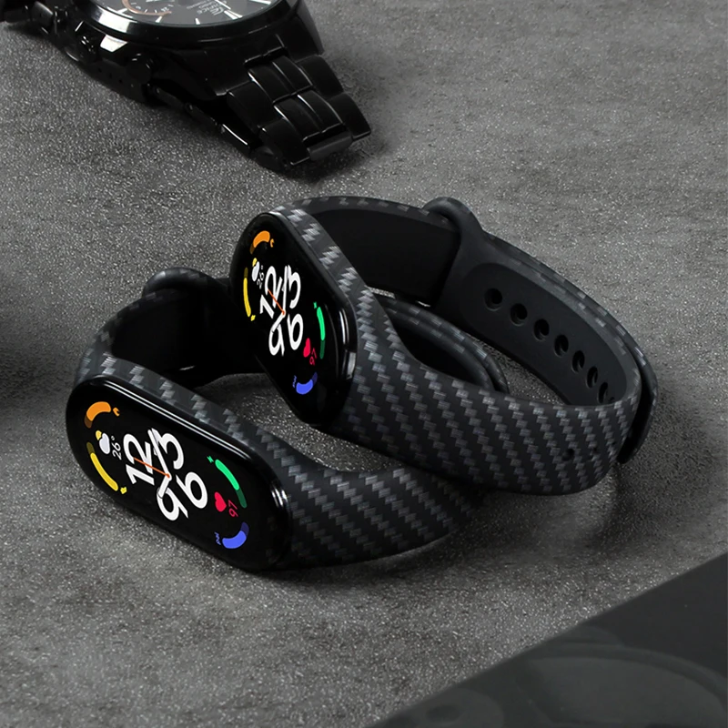Pre Xiaomi Mi Band 7 NFC uhlíkové vlákno Resitéra Smartwatch Miband 5 Silikónový náramok Correa Mi Band 4 5 3 6 Príslušenstvo