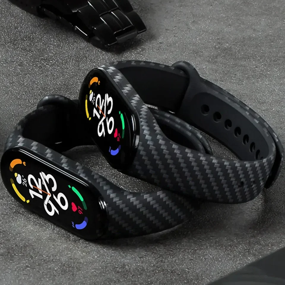 Pre Xiaomi Mi Band 7 uhlíkových vlákien NFC náramok Smartwatch Miband 5 Silikónový náramok Correa Mi Band 4 5 3 6 Príslušenstvo