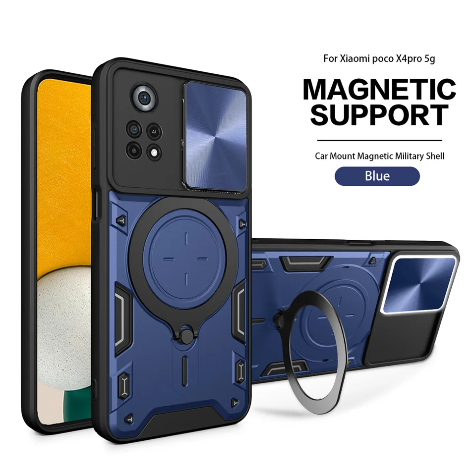 Pre Xiaomi Mi POCO X4 PRO 5G POCOX4 PRO CAMORA Atmosféru Atmosféra zadného krytu stojan na stojan Armor Shock odolný voči úplnému ochrannému puzdru